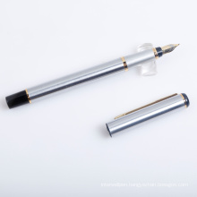 Silver Metal Fountain Pen with Tip Mouth